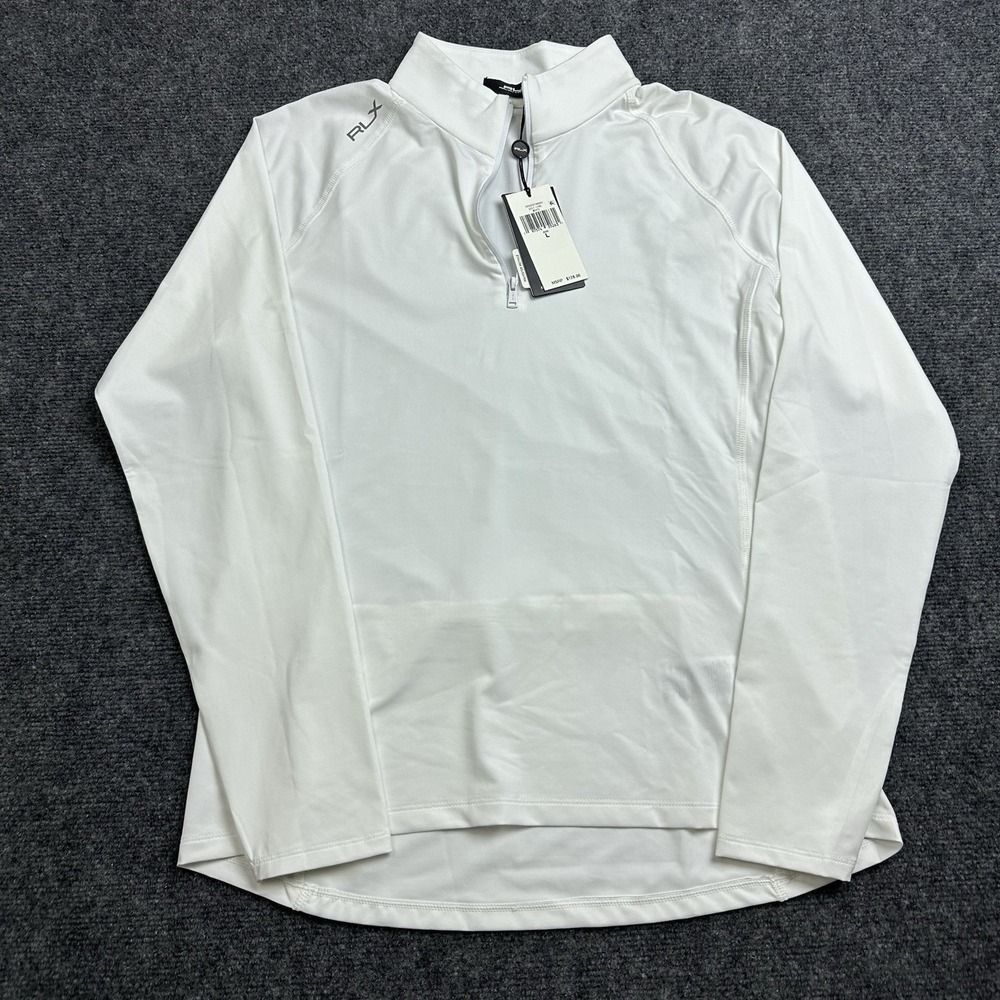 RLX Ralph Lauren Women Golf Core Quarter Zip Pullover White Sz L Performance NWT